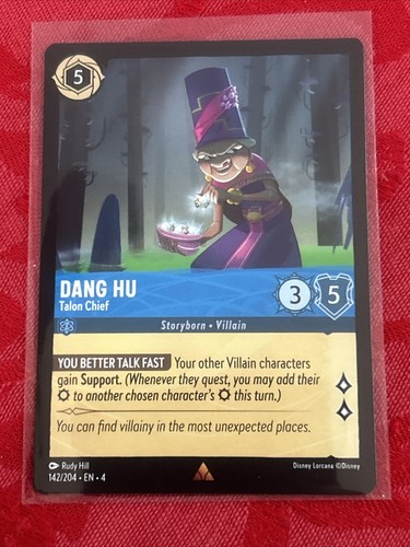 Disney Lorcana: Ursula's Return - Dang Hu - Talon Chief - 142/204 - Rare NM/M - Picture 6 of 7