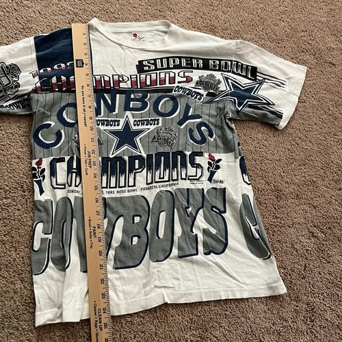 1993 Dallas Cowboys Super Bowl Magic Johnson Shirt Double Sided Medium Vintage - Picture 8 of 13