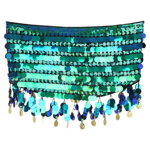 Womens Dance Skirts Sequins Costume Lace-Up Belly Dancing Short Dancewear Shiny - Bild 39 von 81