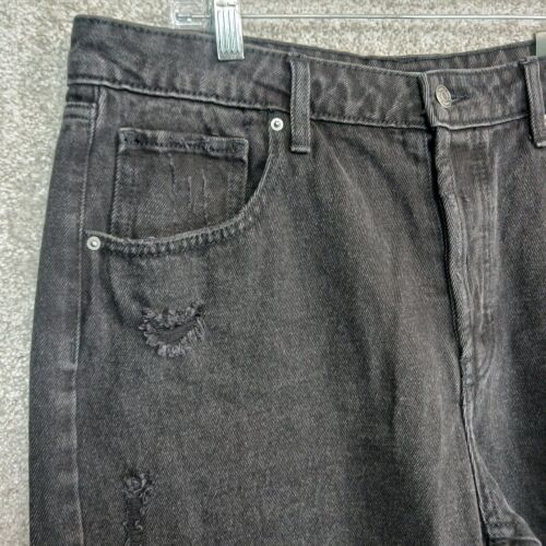 Wild Fable Shorts Womens 14 Black Denim Distressed High Rise Bermuda Button Fly - Picture 2 of 13