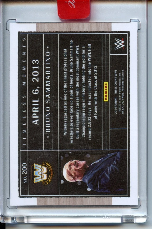 Panini Three Count Bruno Sammartino GOLD /10 SSP - Image 2 of 2