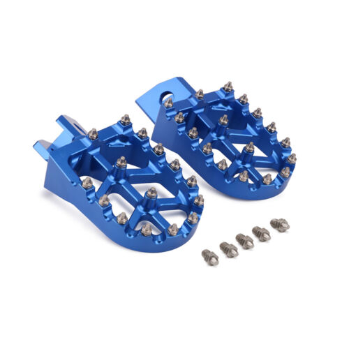 Foot Pegs Footrest Pedals CNC For YZ80 YZ125 YZ250 XT250 WR200 Dirt Bike Blue - Picture 4 of 9