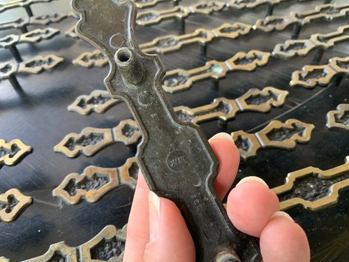 Lot of 27 Vtg cabinet drawer Pulls Knobs 3”C Spanish Revival Gothic JAPAN 7 1/4” - Picture 9 of 9