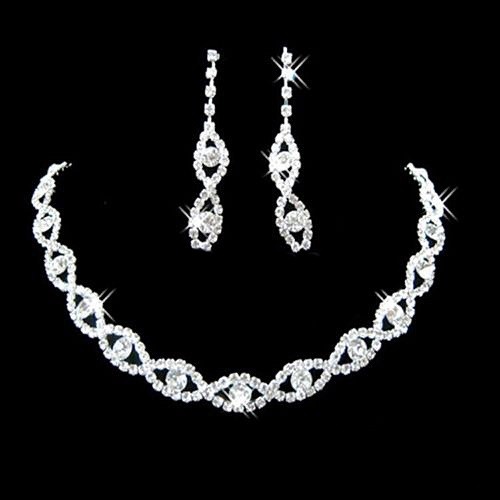 HOCHZEIT SCHMUCK SET COLLIER Halskette Armband Ring Strass BRAUTSCHMUCK BRAUT - Bild 2 von 18
