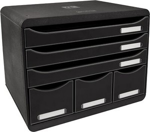 Exacompta Schubladenbox -box Maxi 6 Schübe schwarz