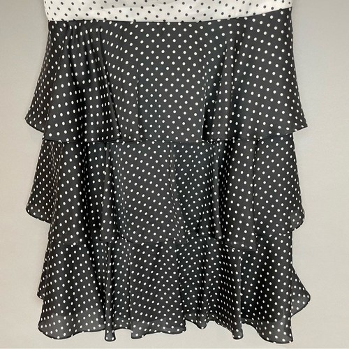 White House Black Market Dress Polka Dot Removable Straps Ruffle Skirt Size 12 - Picture 4 of 11