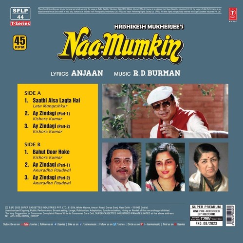 R D Burman Bollywood Song Naa Mumkin LP Vinyl Record Indian Music Hindi Film Ost - Picture 2 of 7