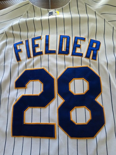 Vintage Milwaukee Brewers #28 Prince Fielder Majestic Jersey Pinstriped 56 - Picture 6 of 8