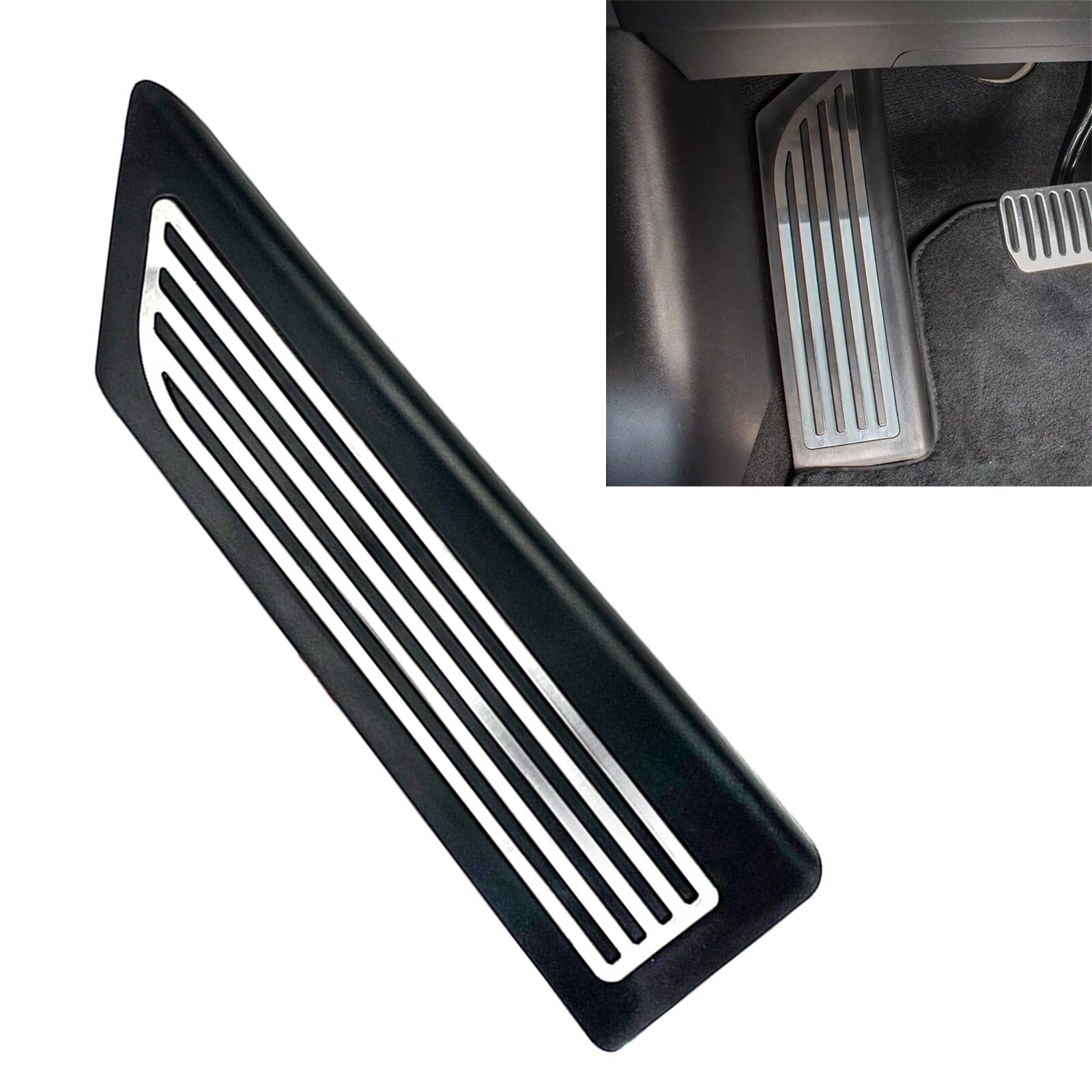 For Tesla Model 3 Dead Pedal Footrest Cover Stainless Steel Insert 2017-2024
