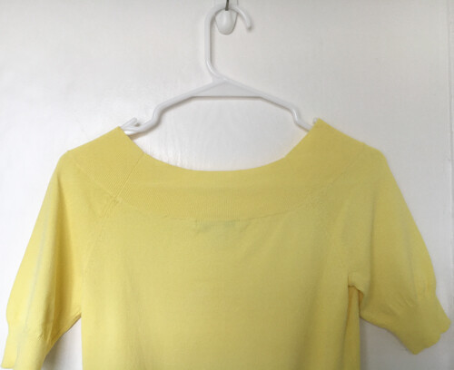 Banana Republic women's blouse ribbed neck and hem pullover solid yellow size S - Foto 4 di 20