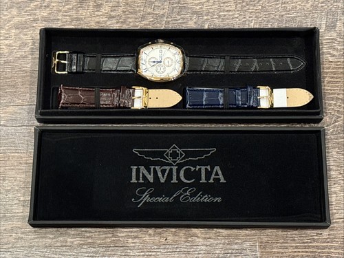 Reloj de cuero cronógrafo edición especial Invicta para hombre 14330; ¡Nuevo! Wow! - Imagen 2 de 8