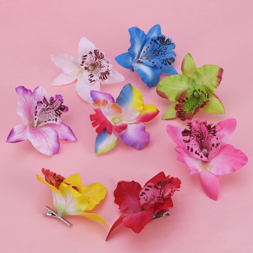 20X Head Flower Hair Clips Flower Orchid Barrettes Hair Accessories Hairpins - Foto 3 di 11