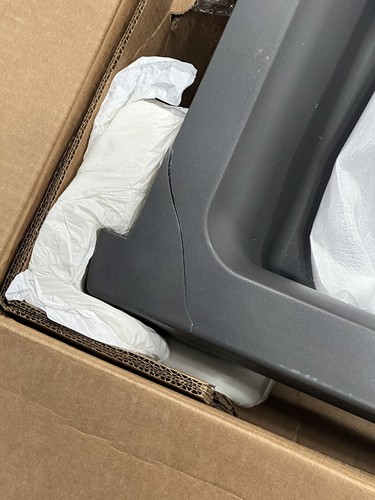 Kohler Chipped Cairn Undermount Single Bowl Farmhouse Kitchen Sink Gray Damaged - Picture 5 of 11