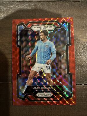 2023-24 Panini Prizm Premier League Jack Grealish Red Mosaic #1 Man City