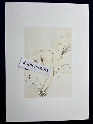 Erotic Illustration von Rojan der Serie  Idylle printaniere  1934 Lick Fanny Akt