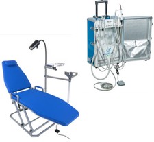 Greeloy Dental Portable Folding Chair + Dental Delivery Unit with Compressor 4H