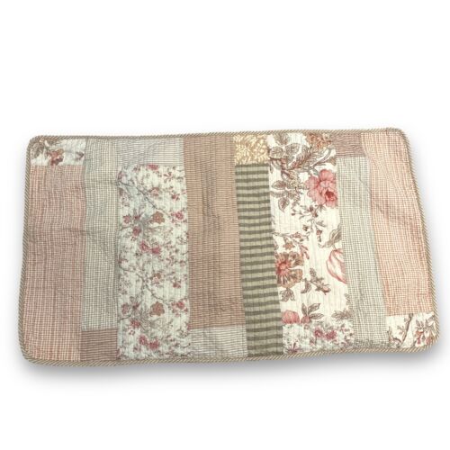 Fundas de almohada acolchadas vintage PEM algodón floral flor a cuadros rojo KING Cottage - Imagen 2 de 7