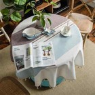 Stripe Cotton Linen Round Tablecloth Cloth Table Cover Indoor Dining Room Decor