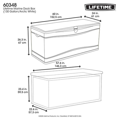 Harz Marine Dock Box wetterfest mit Griffen und Deckel langlebig 130 Gal. - Bild 4 von 24
