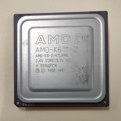  AMD K6-2 475 MHz AHX SOCKET 7 CPU 2.4v Core Tested Vintage 1998 - Picture 1 of 8