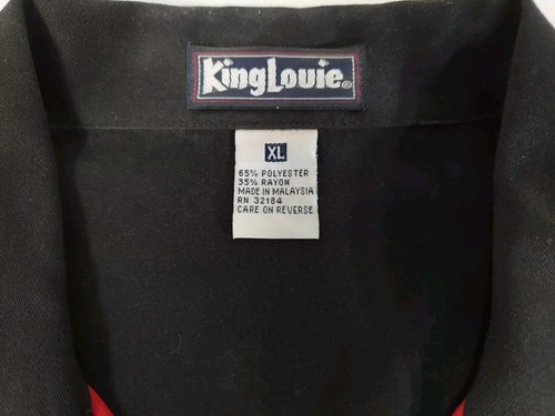 King Louie Men's Red & Black Vintage Retro Style Think.Com Oracle Shirt, Size XL - Picture 12 of 14