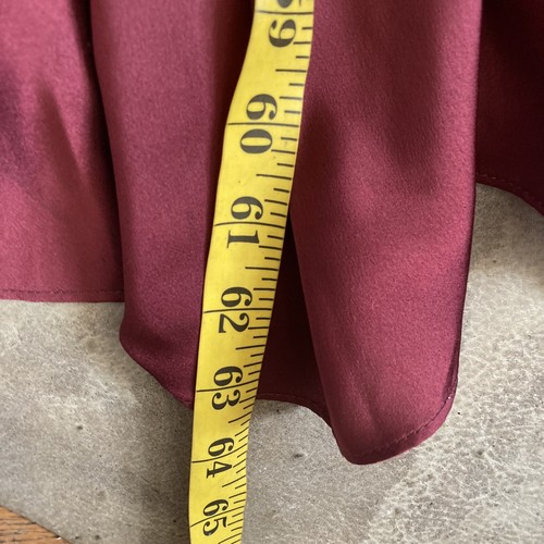 Asos Evening Dress Womens 10 Edition Satin Square Neck Maxi Side Slit Wine Red - Bild 6 von 10