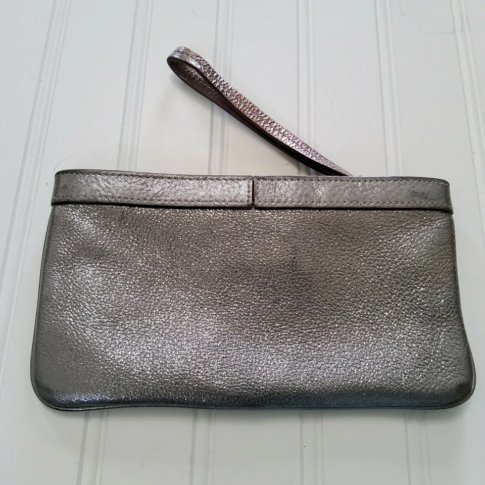 Kate Spade Нью-Йорк металлический серебряный кошелек с ремешком мешок застежки - Изображение 3 из 4