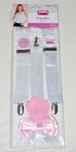 New Amscan Women's White & Silver BRIDE TO BE Bachelorette Party Suspenders O/S