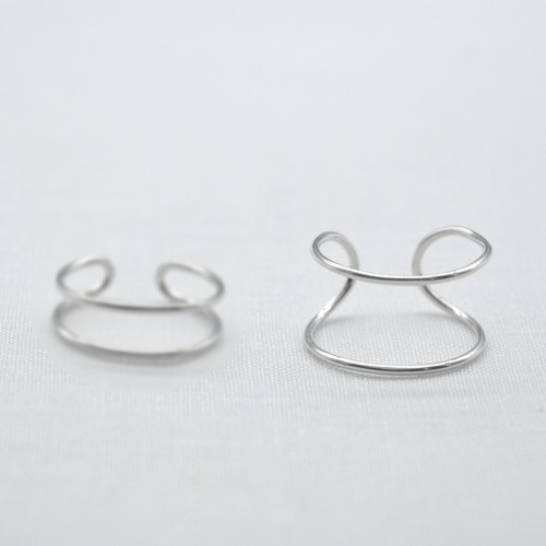 Doppel Ring Damen 50-57 verstellbar echt Sterling Silber 925 schmal DE NEW - Bild 7 von 8
