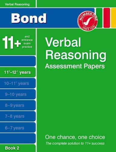 Bond Verbal Reasoning Assessment Papers 11+-12+ Years Book 2 (Bond Assessment Pa - Picture 1 of 1