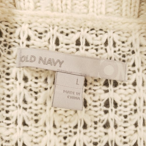 Old Navy Cardigan Womens Large Wool Angora Blend Duster Longline Long Ivory - Picture 7 of 12