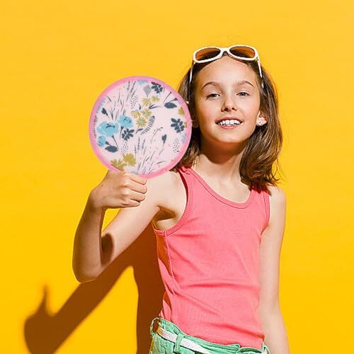 4 Styles Flower Round Foldable Hand Fan Japanese Foldable Fan 4Pcs Flowers - Picture 6 of 7