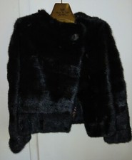 Vintage Mink Jacket Black 1950's Size 8-10