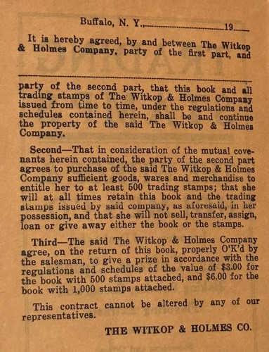 VINTAGE RARE 1930s THE WITKOP & HOLMES CO TRADING STAMPS BOOKLET- UNUSED - Picture 3 of 8