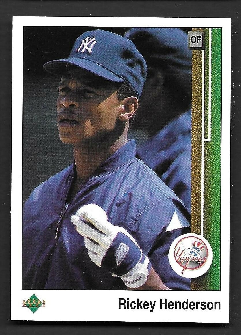 1989 Upper Deck #210 Rickey Henderson UER New York Yankees HOF