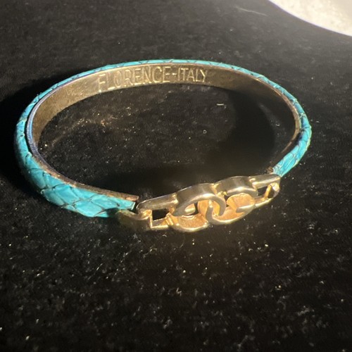 gucci pelle di serpente verde Italia MOD. Bracciale DEP placcato oro 24kt - Foto 6 di 10