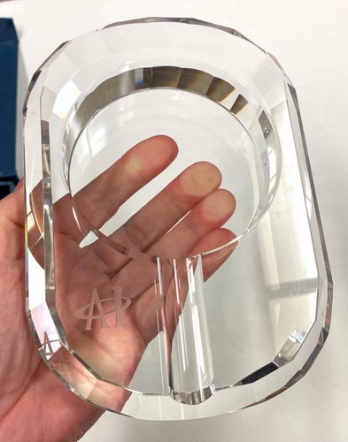 Vintage Elegant Clear Crystal Glass Cigar Cigarette Ashtray Etched AI Heavy 48oz - Picture 9 of 11