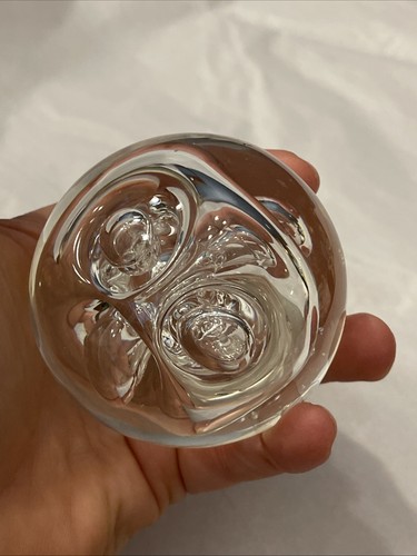 Rollin Karg Clear Swirl Bubbles Art Glass Sculpture Paperweight! Hand Blown - Picture 19 of 24