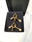 Joan Rivers Signed Interchangeable Charms Dangle Hoop Earrings Gold Tone Clip On