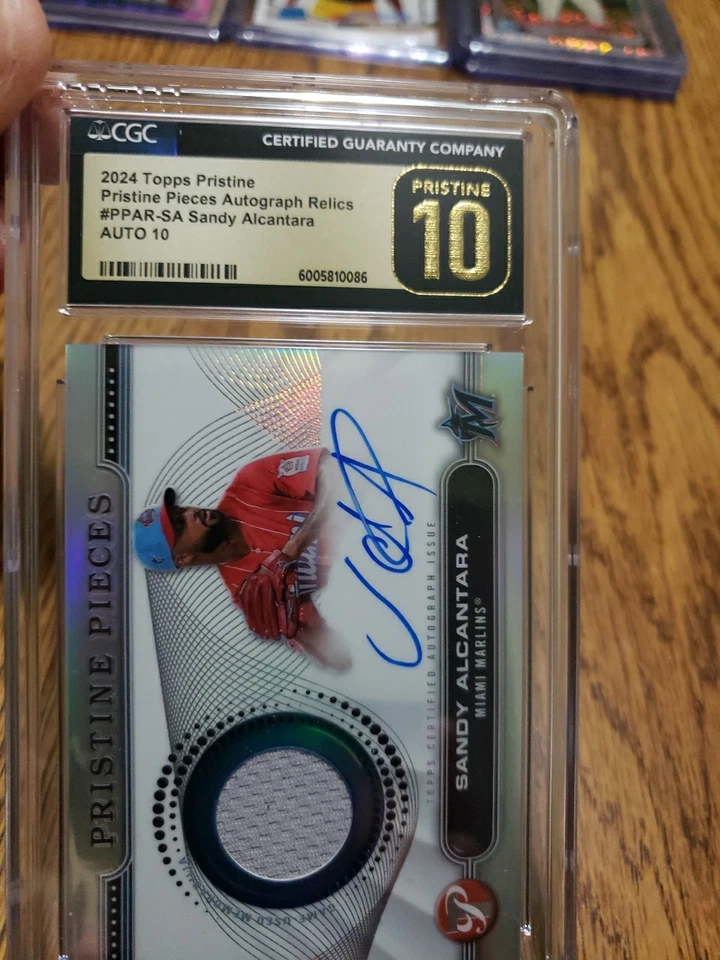 2024 Topps Pristine Pieces Auto Relics Sandy Alcantara CGC PRISTINE 10 Auto 10 - Image 4 of 4