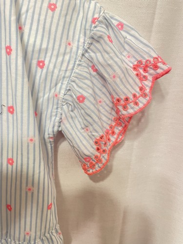 NWT Girls Crewcuts Embroidered Scallop Dress Size 10 Light Blue Lined Cotton - Picture 9 of 11