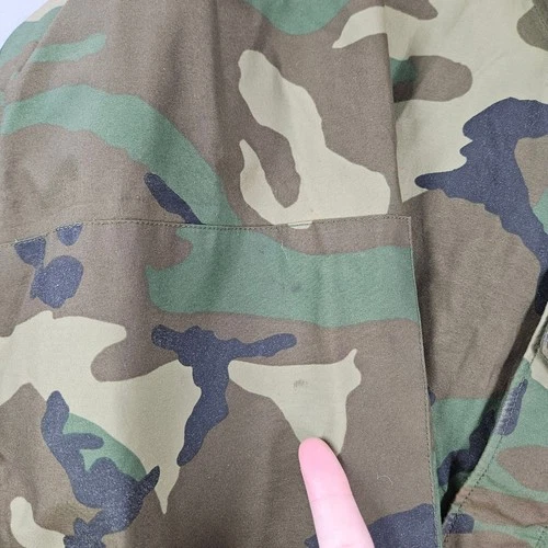 US Military Extended Cold Weather Parka Mens XL Hooded Camo Woodland Jacket image 9