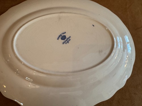 12" Johnson Brothers Persian Tulip Platter plate blue floral vintage ceramic - Picture 3 of 4