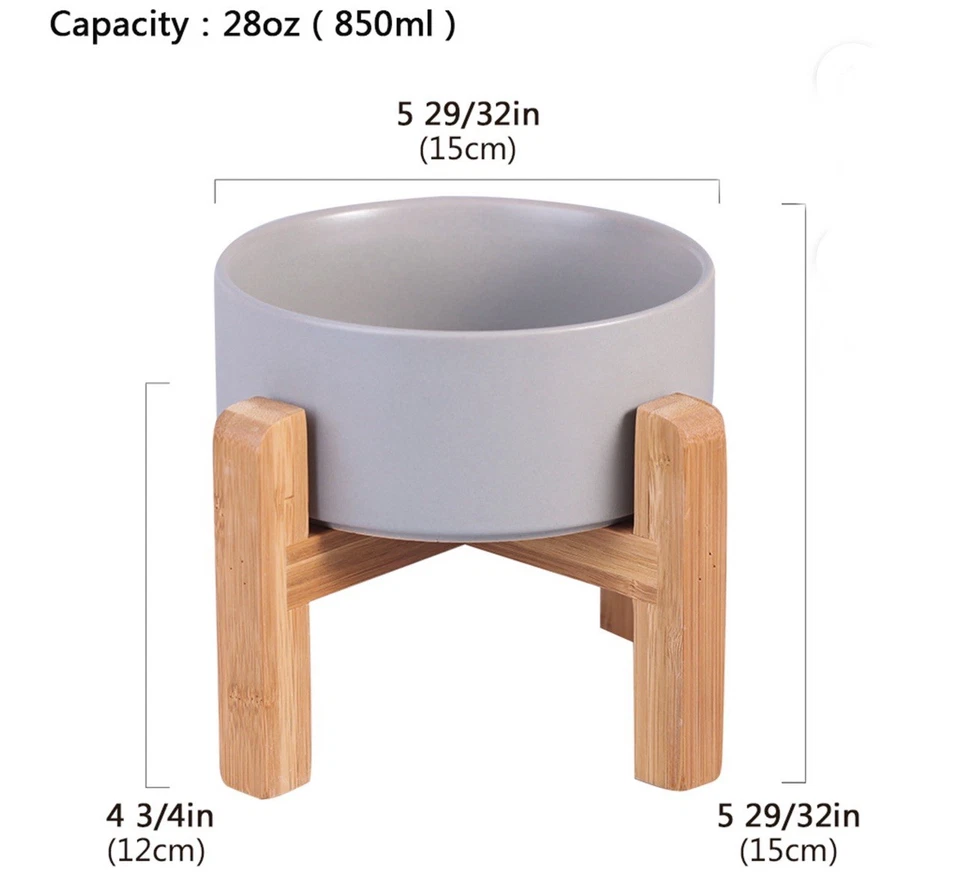 Lionweli Cuenco Elevado para Perros con Soporte - Alimentador Elevado - Cuenco de Cerámica para Perros Foto 2 de 4