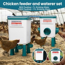 7L/8kg 11L/12kg Hanging Chicken Poultry Feeder Waterer Set Accessories Gravity