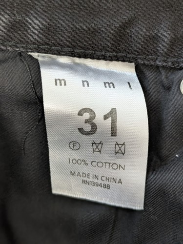 🚨MNML 31 Distressed Hem Button Fly Men Gray Black Denim Jeans Whiskered Cotton - Picture 15 of 15