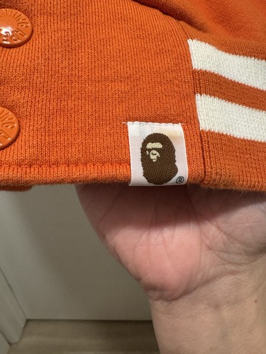 Orange A Bathing Ape BAPE Sta OG Varsity Jacket Size L, from NIGO era - Picture 9 of 11