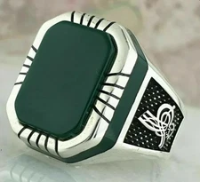 Men’s 925 Silver Black Ring 💍 Handmade Fashion Jewelry Gift for Men  Sizes 9-13
