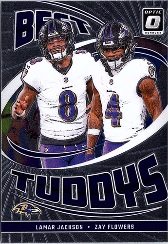 2024 Donruss Optic #20 Lamar Jackson / Zay Flowers Best Tuddys - Picture 1 of 2