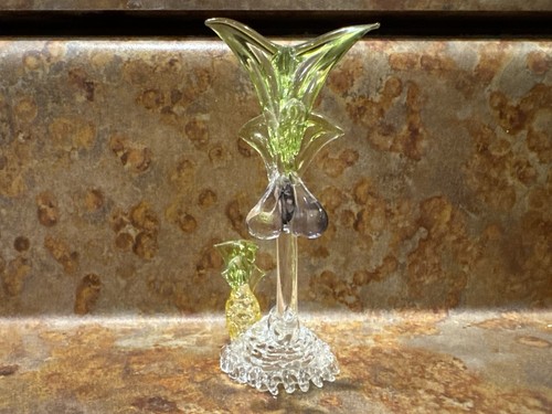 Vintage Strandszene aus mundgeblasenem Glas Palme und Ananas - Bild 6 von 7